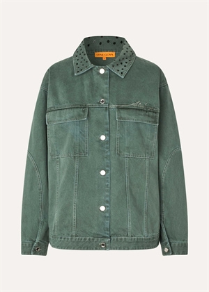 Denim oversized pockets jakke Dark Green Stine Goya 